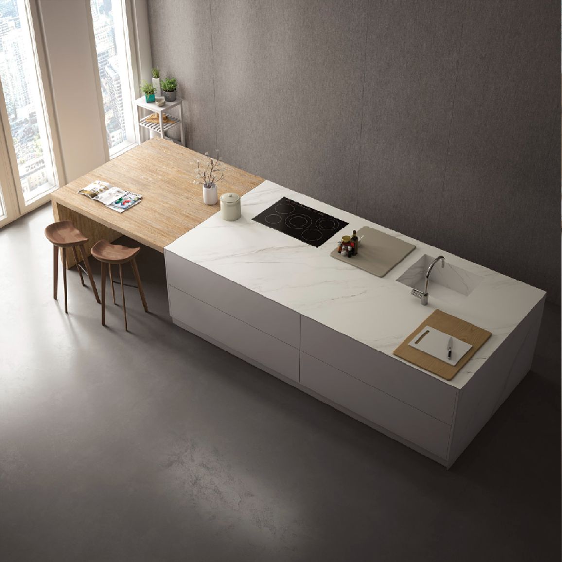 Керамогранит InalcoTouche Super Blanco-Gris Natural 4 mm 3200х1600 Керамогранит InalcoTouche Super Blanco-Gris Natural 4 mm 3200х1600