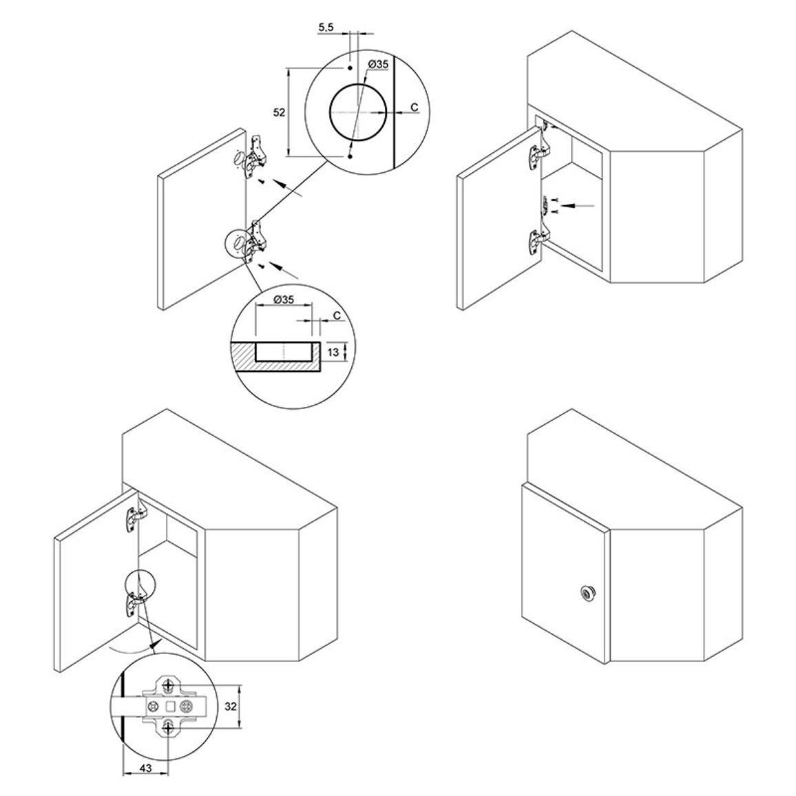 Петля Clip-on, 45°, Sensys 8669, накладная, без пруж., никель (9088179) Hettich Петля Clip-on, 45°, Sensys 8669, накладная, без пруж., никель (9088179) Hettich