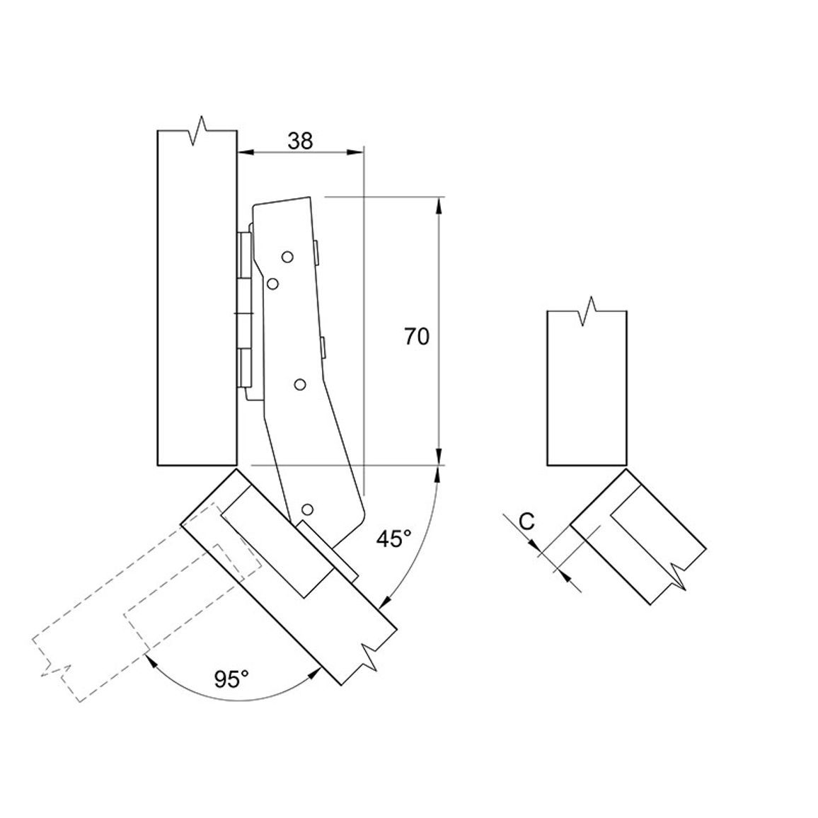Петля Clip-on, 45°, Sensys 8669, накладная, без пруж., никель (9088179) Hettich Петля Clip-on, 45°, Sensys 8669, накладная, без пруж., никель (9088179) Hettich
