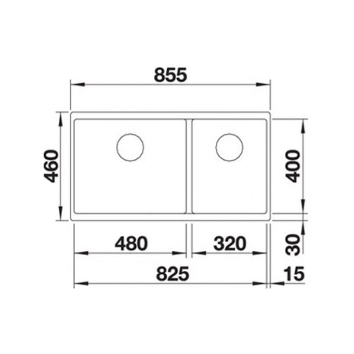 Мойка SUBLINE 480/320-U SILGRANIT (мпс.) темная скала BLANCO (523585)