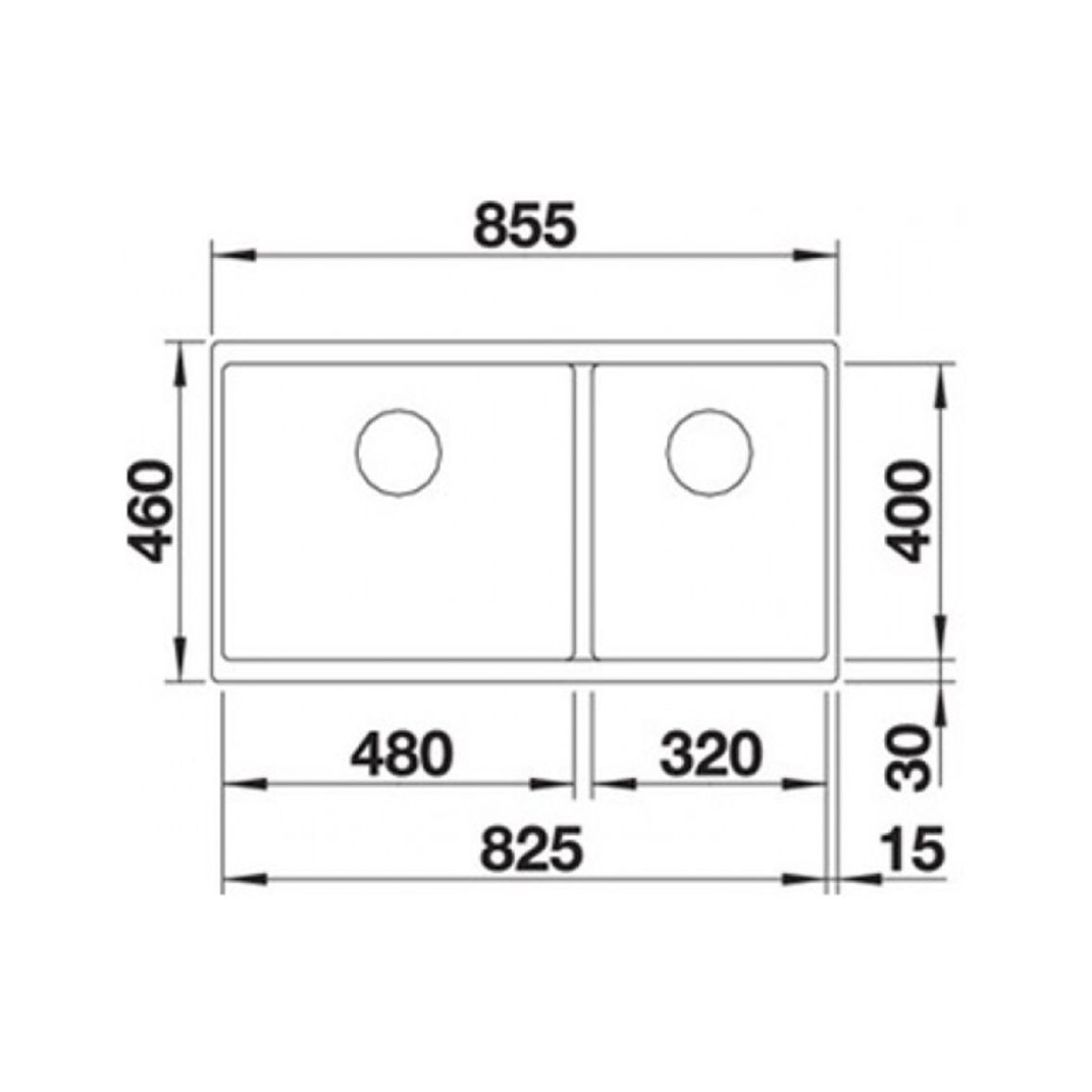 Мойка SUBLINE 480/320-U SILGRANIT (мпс.) белый BLANCO (523588)