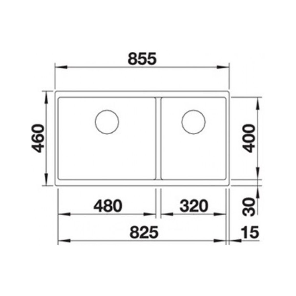Мойка SUBLINE 480/320-U SILGRANIT (мпс.) кофе BLANCO (523593)