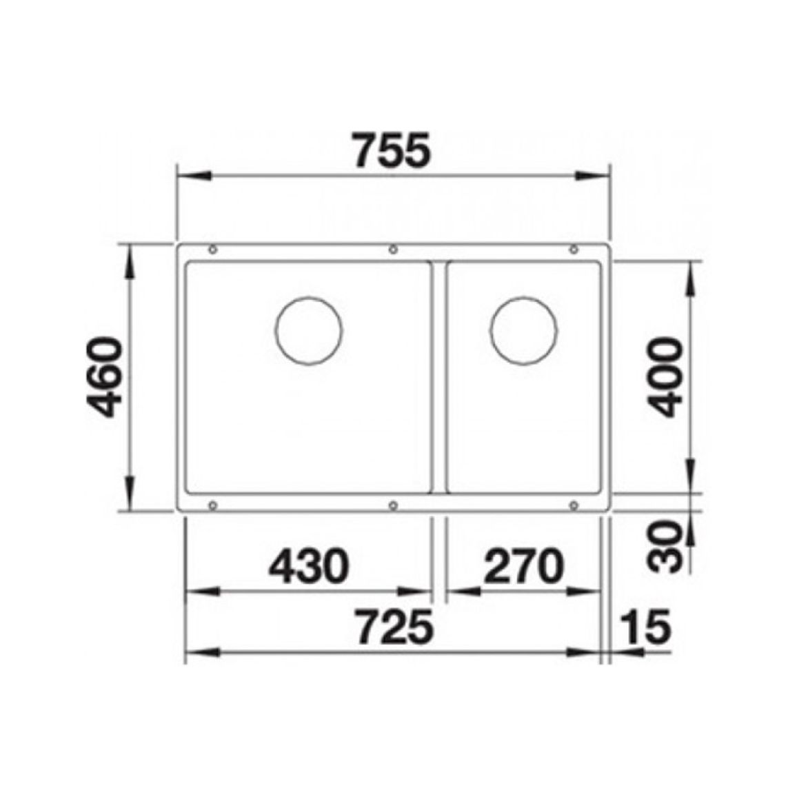 Мойка SUBLINE 430/270-U SILGRANIT (мпс.) темная скала BLANCO (523152) Мойка SUBLINE 430/270-U SILGRANIT (мпс.) темная скала BLANCO (523152)