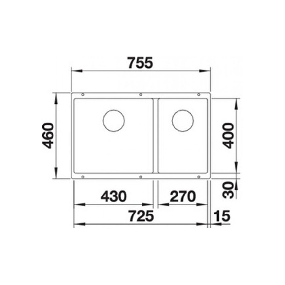 Мойка SUBLINE 430/270-U SILGRANIT (мпс.) нежный белый BLANCO (527167) Мойка SUBLINE 430/270-U SILGRANIT (мпс.) нежный белый BLANCO (527167)
