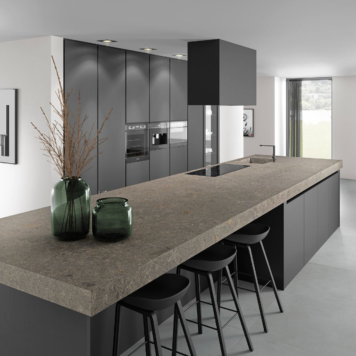 Керамограніт Inalco Meteora Gris abujardado 12 мм 3200x1600