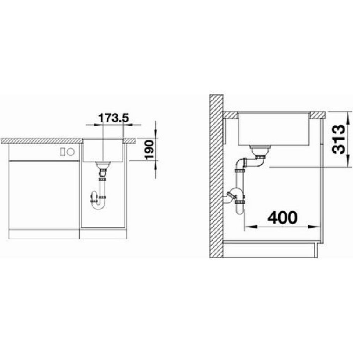 Мойка SUBLINE 320-F SILGRANIT (в уровень) черный BLANCO (525982) Мойка SUBLINE 320-F SILGRANIT (в уровень) черный BLANCO (525982)