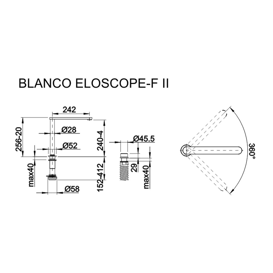 Змішувач ELOSCOPE-F II під вікно хром BLANCO (516672)