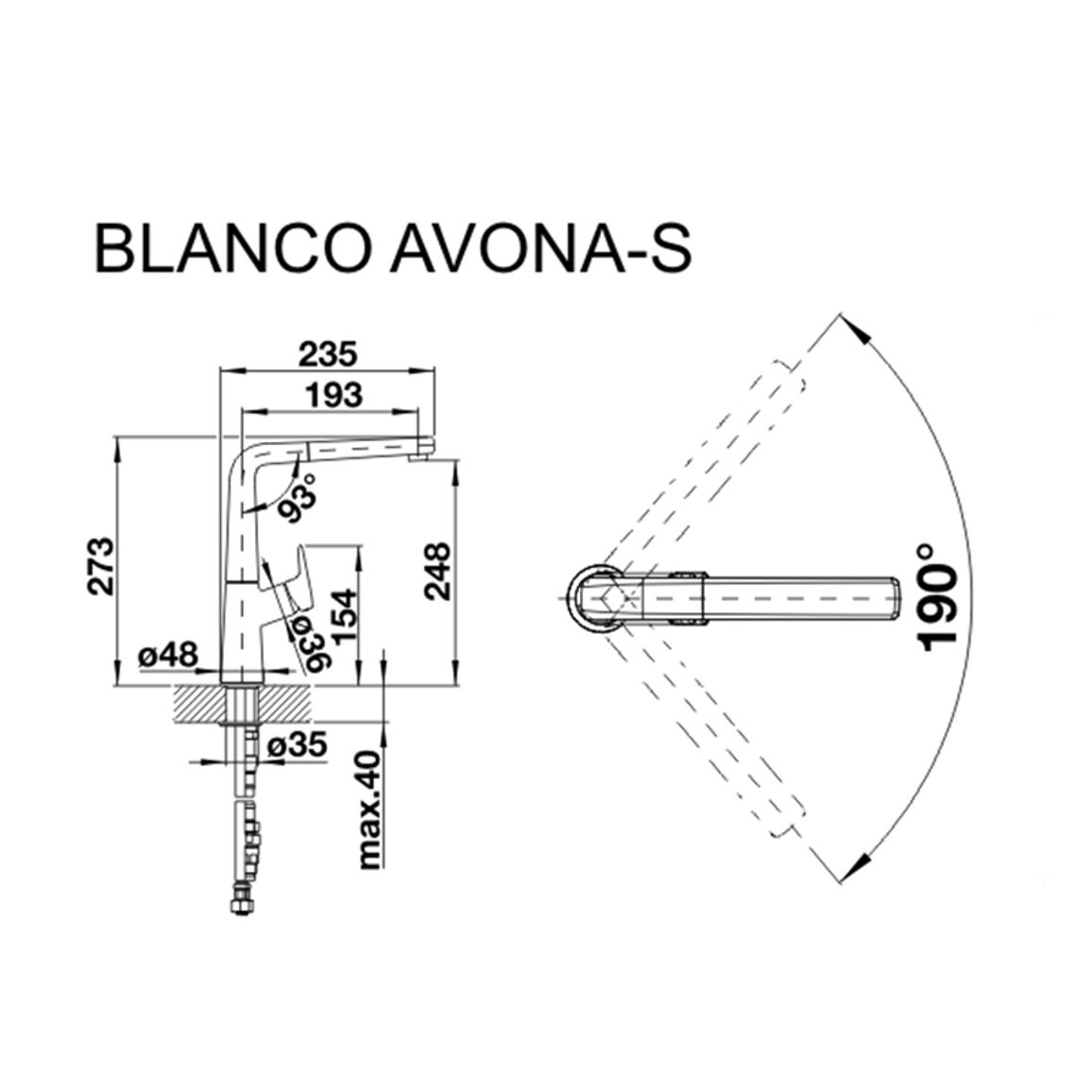 Смеситель AVONA-S хром (в/ш) BLANCO (521277)