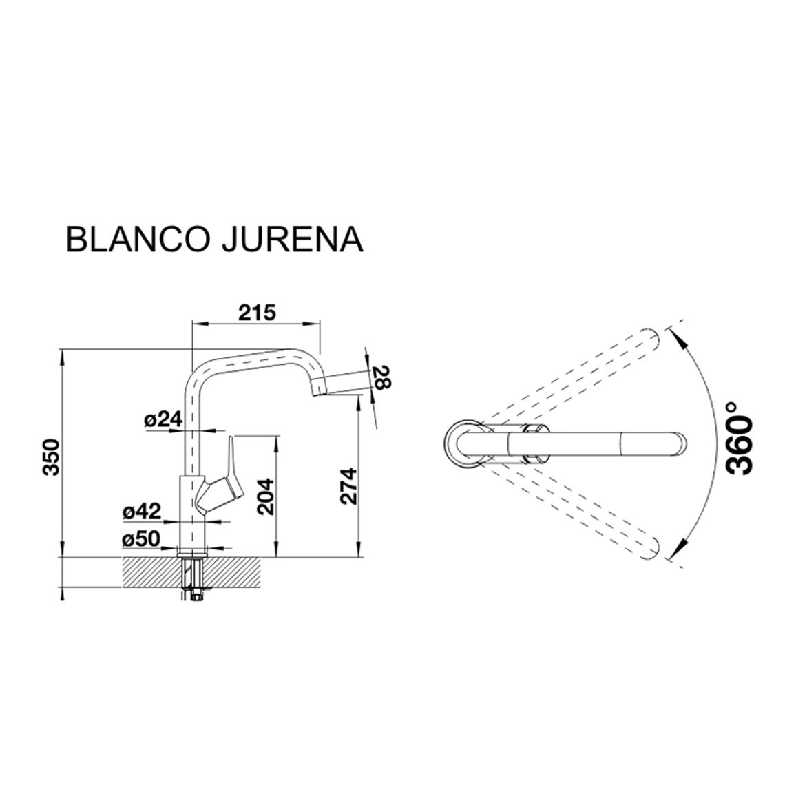 Смеситель JURENA хром BLANCO (520764)