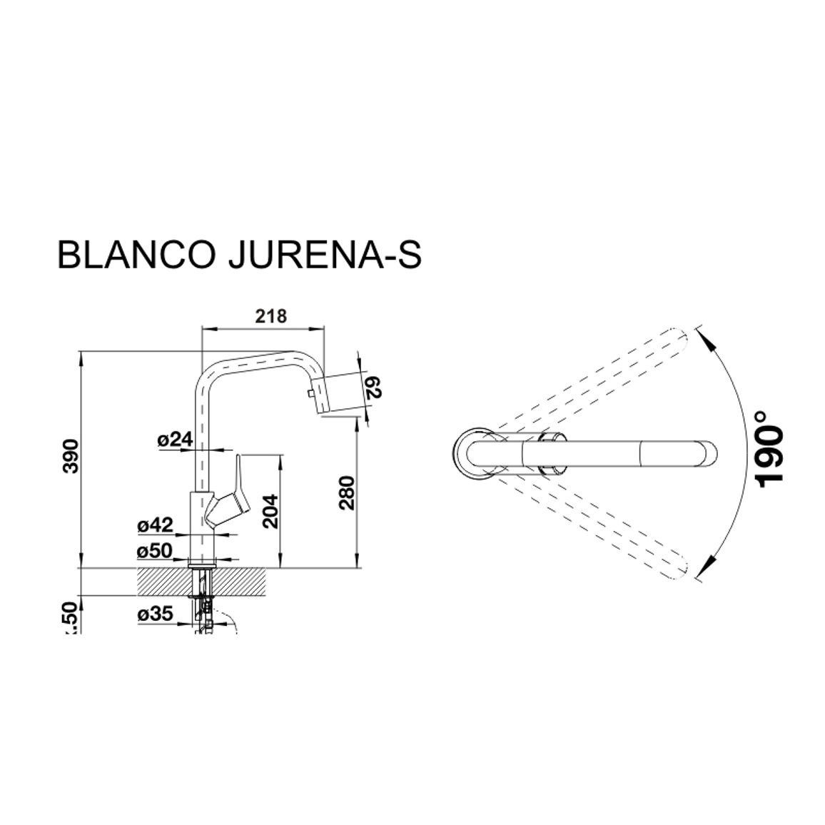 Змішувач JURENA-S хром BLANCO (520765) Змішувач JURENA-S хром BLANCO (520765)