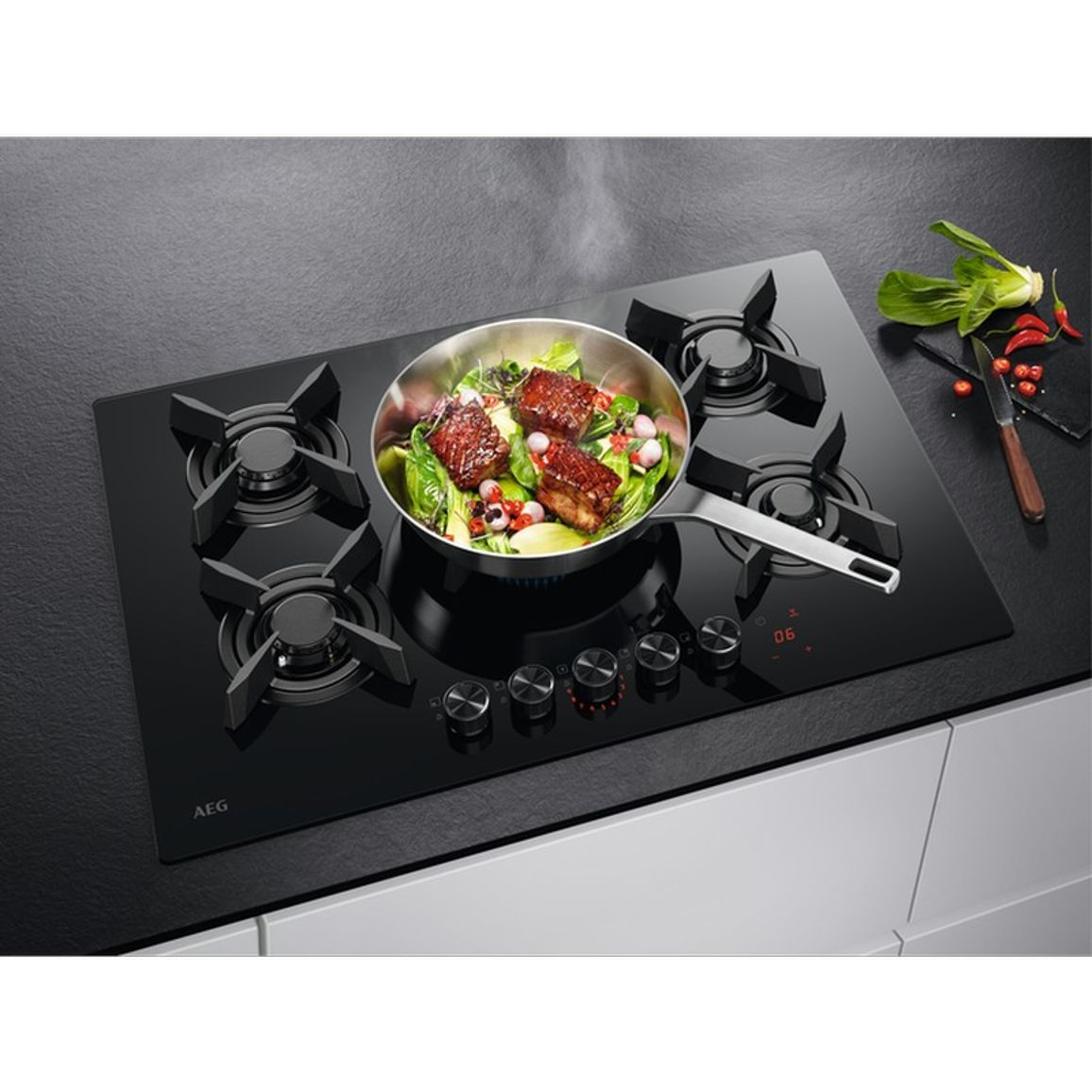 Газовая поверхность HKB75453NB Hob2Hood AEG Газовая поверхность HKB75453NB Hob2Hood AEG
