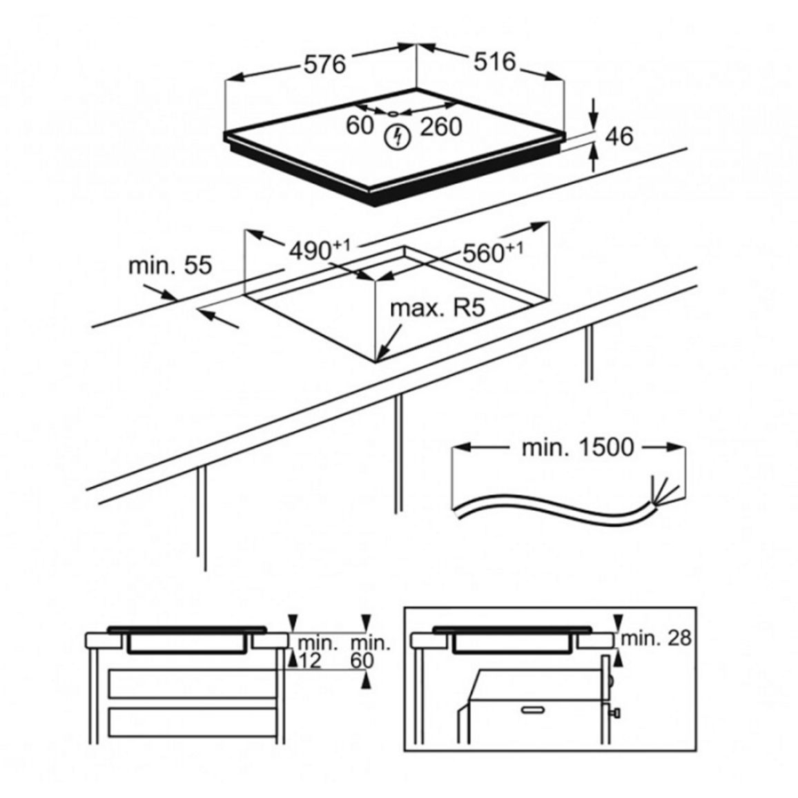 Индукционная варочная поверхность EIT60443X Hob2Hood Electrolux Индукционная варочная поверхность EIT60443X Hob2Hood Electrolux