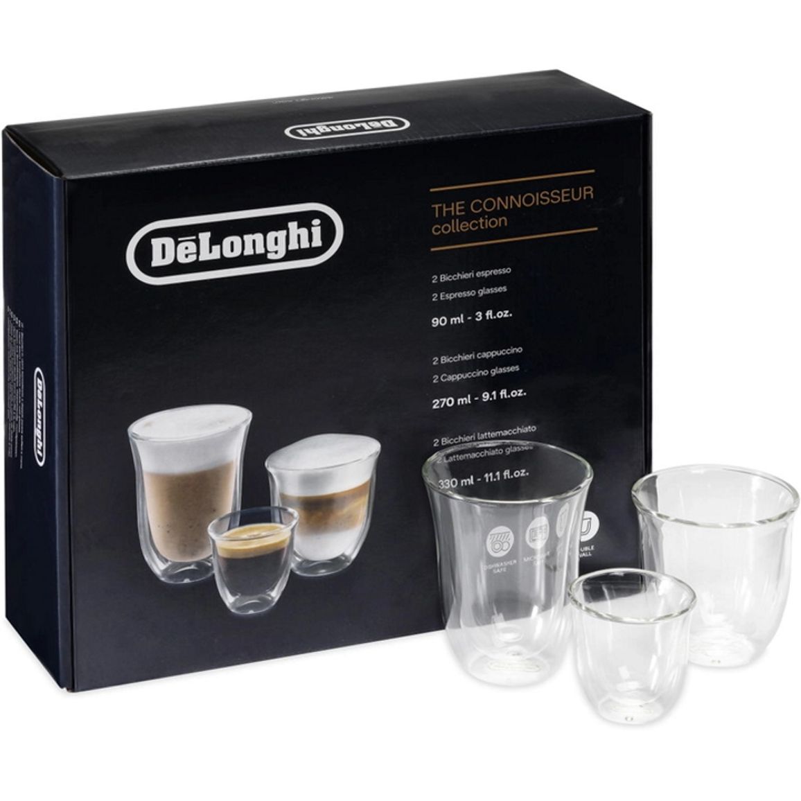 Набір склянок DLSC302 MIX (90/270/330) (6 шт) DeLonghi Набір склянок DLSC302 MIX (90/270/330) (6 шт) DeLonghi
