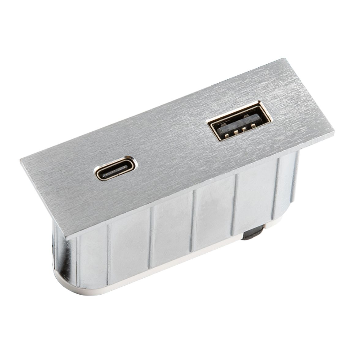 VersaPICK USB-розетка прямоугольная, 1 USB порта (5В/9В, 3А/2A), 110-220В, IP20, ZAMAK, нержавеющая