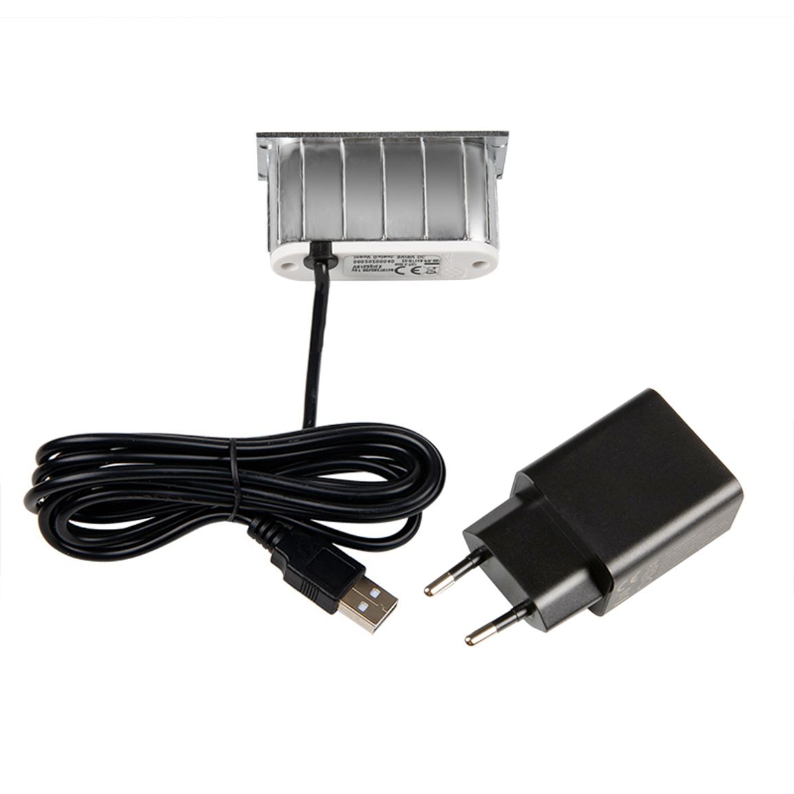 VersaPICK USB-розетка прямоугольная, 1 USB порта (5В/9В, 3А/2A), 110-220В, IP20, ZAMAK, нержавеющая