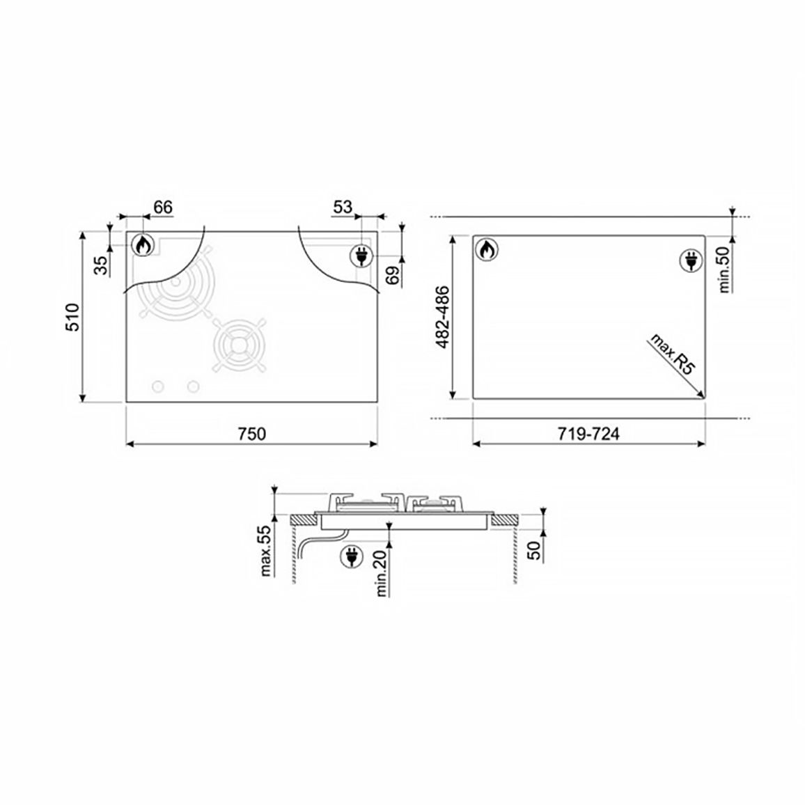 Комбінована поверхня PM6743R Smeg