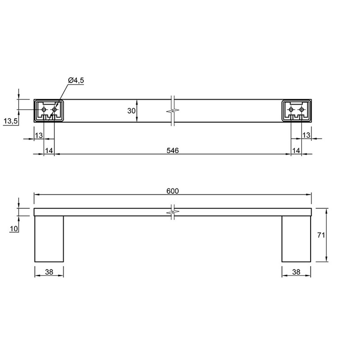 Тримач для рушника Ferro Fiori BR 5050.600, хром Тримач для рушника Ferro Fiori BR 5050.600, хром