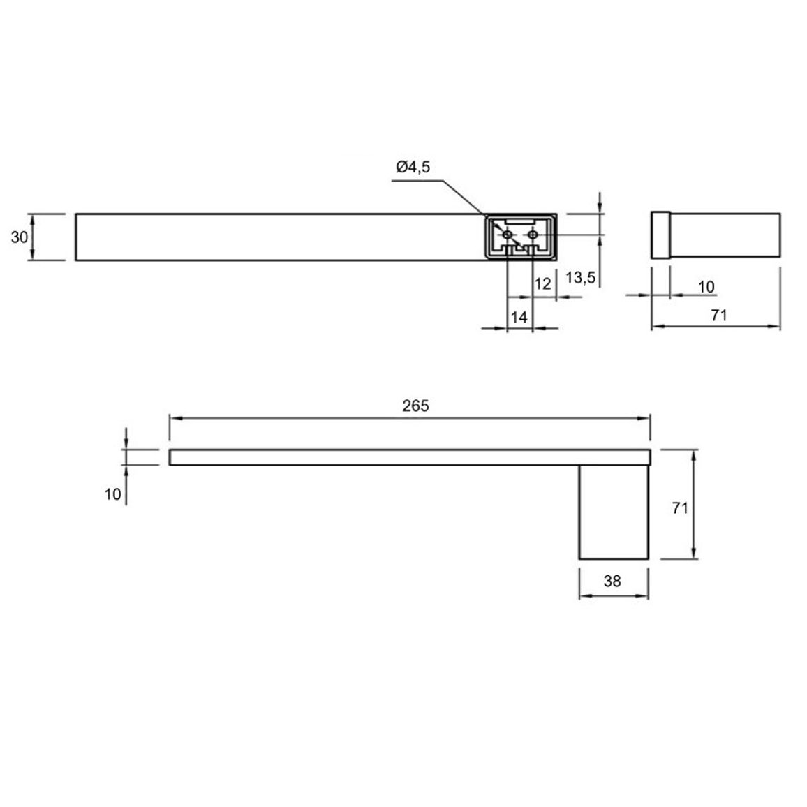 Тримач для рушника Ferro Fiori BR 5050.263, хром Тримач для рушника Ferro Fiori BR 5050.263, хром