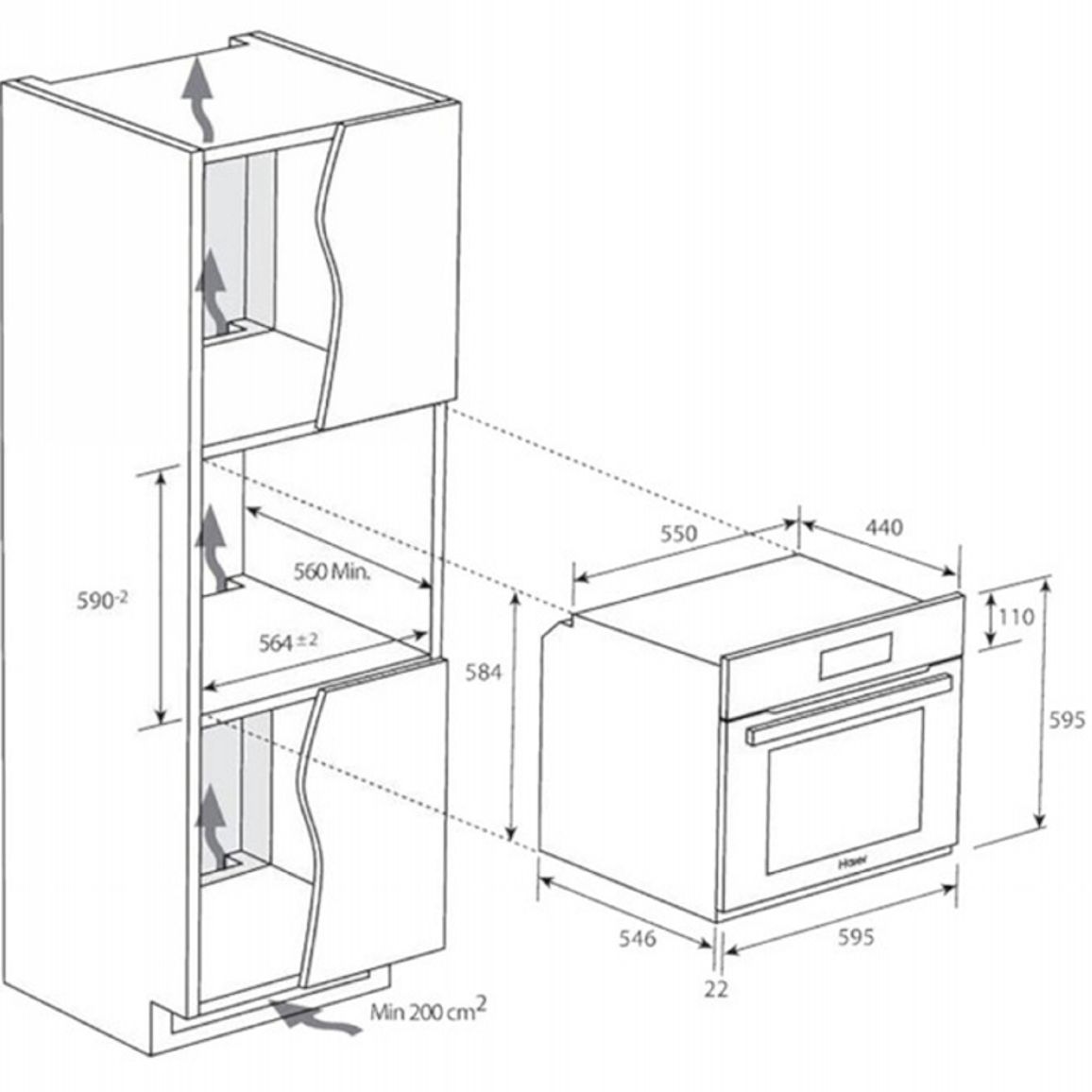 Духова шафа HWO60SM2F3BH чорна Haier Духова шафа HWO60SM2F3BH чорна Haier