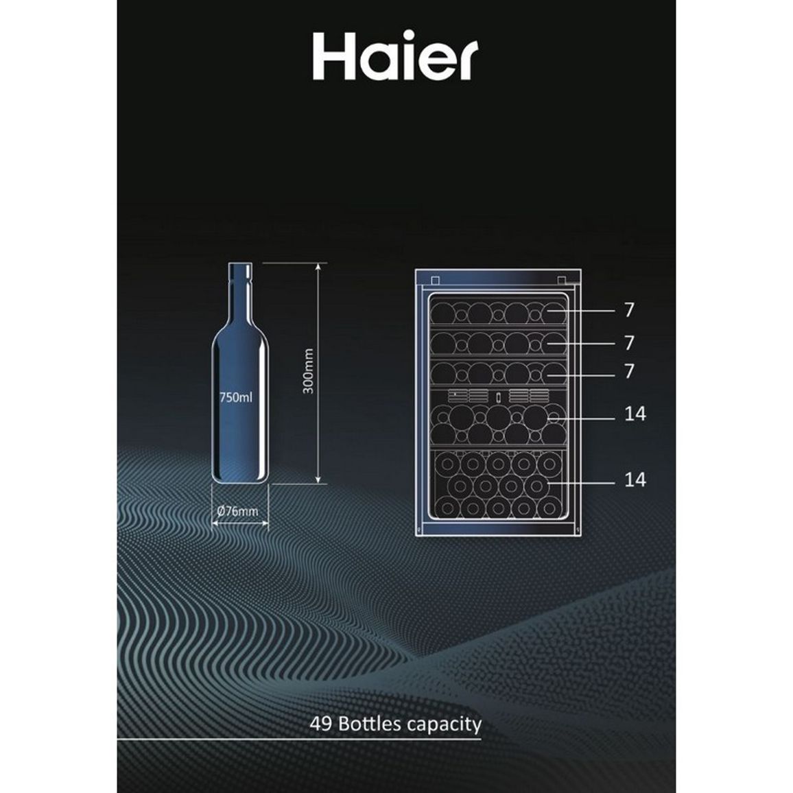 Холодильник для вина HWS49GAE черный Haier