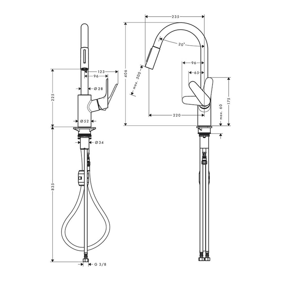 Смеситель для кухни Focus M41 KM240 (в/ш) хром Hansgrohe (31815000)