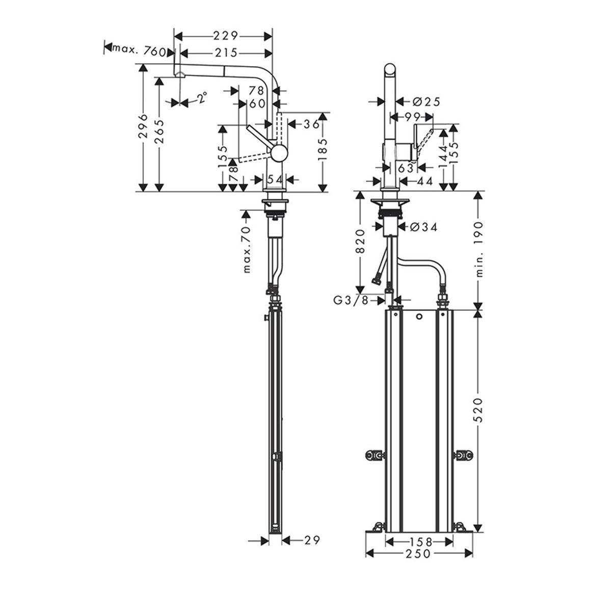 Смеситель для кухни Talis M54 KM270s Box (в/ш) хром Hansgrohe (72809000) Смеситель для кухни Talis M54 KM270s Box (в/ш) хром Hansgrohe (72809000)