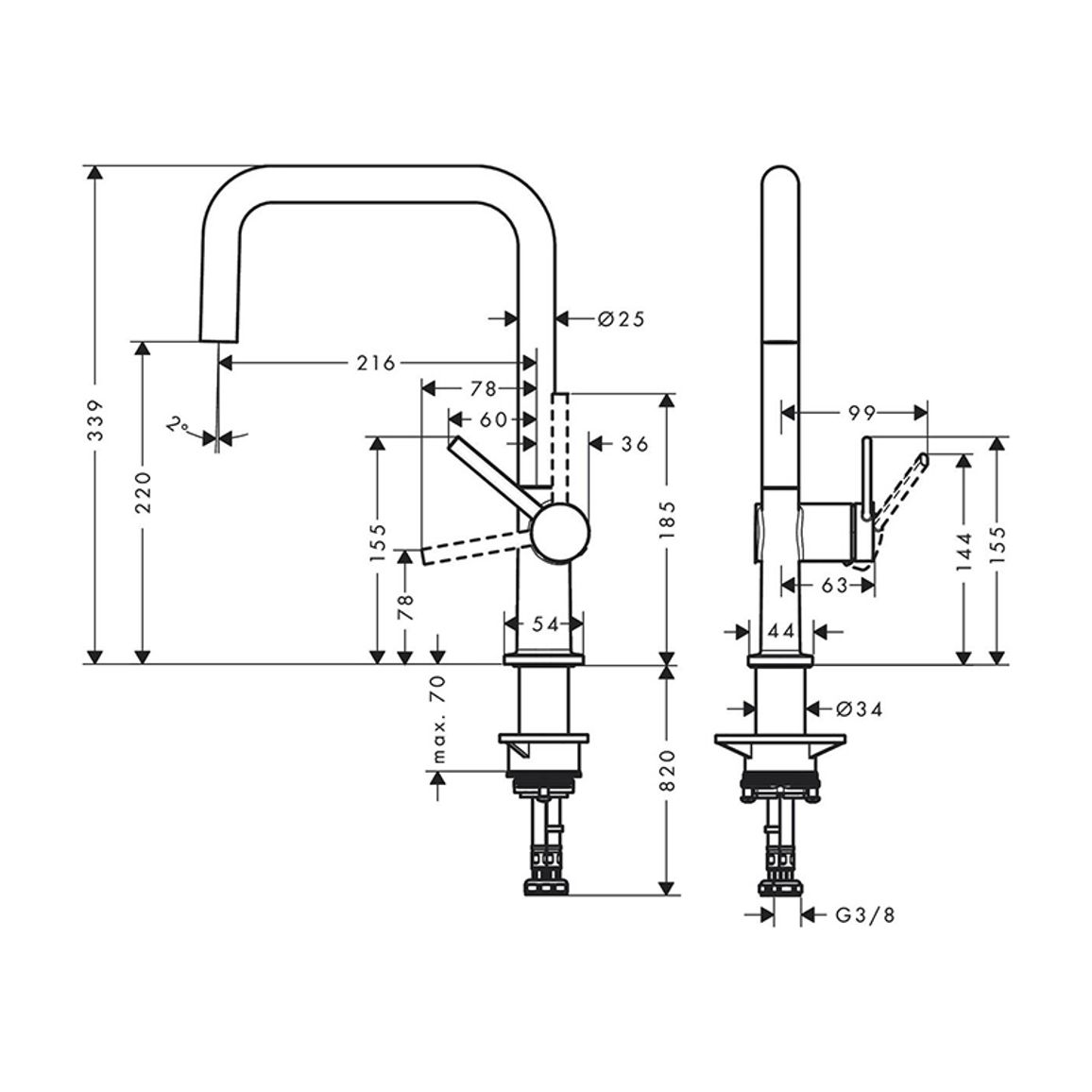 Смеситель для кухни Talis M54 KMU220 хром Hansgrohe (72806000) Смеситель для кухни Talis M54 KMU220 хром Hansgrohe (72806000)