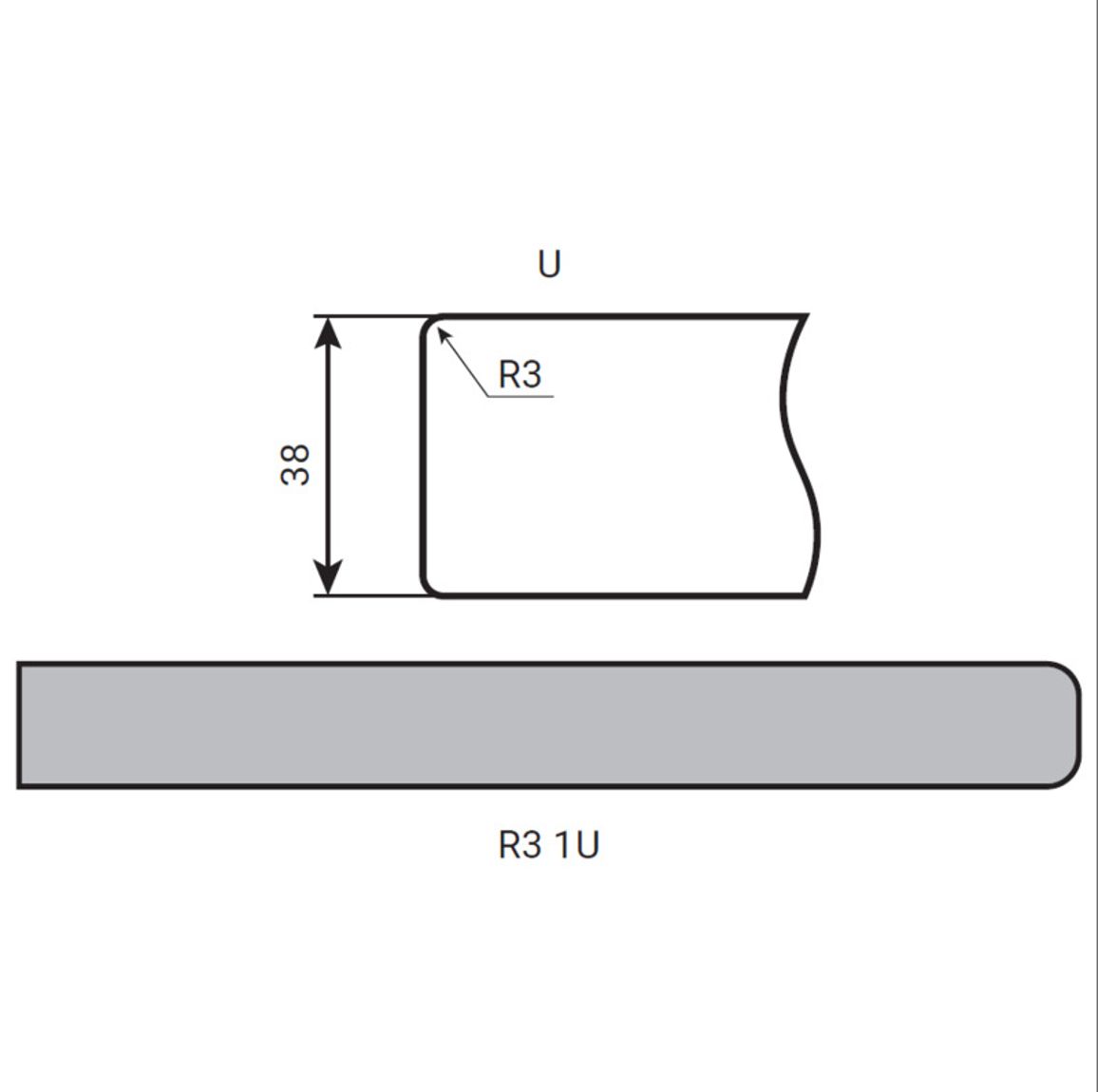 Столешница EGGER U999/ST78/R3-1U Черный+пластик 2,5м 4100х600х38мм