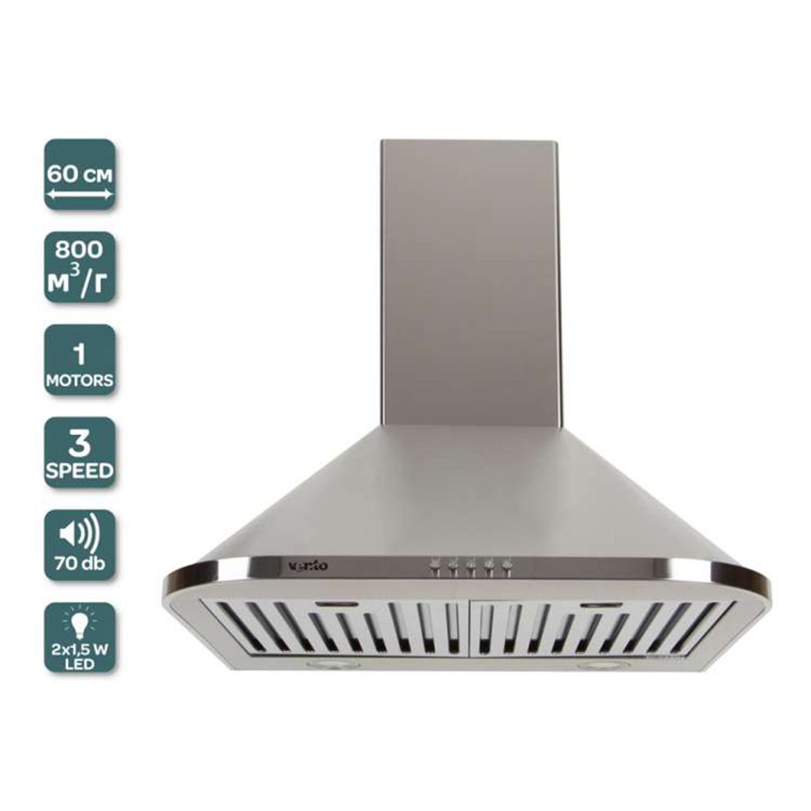 Пристенная вытяжка MONACO 60 INOX (800) VENTOLUX Пристенная вытяжка MONACO 60 INOX (800) VENTOLUX