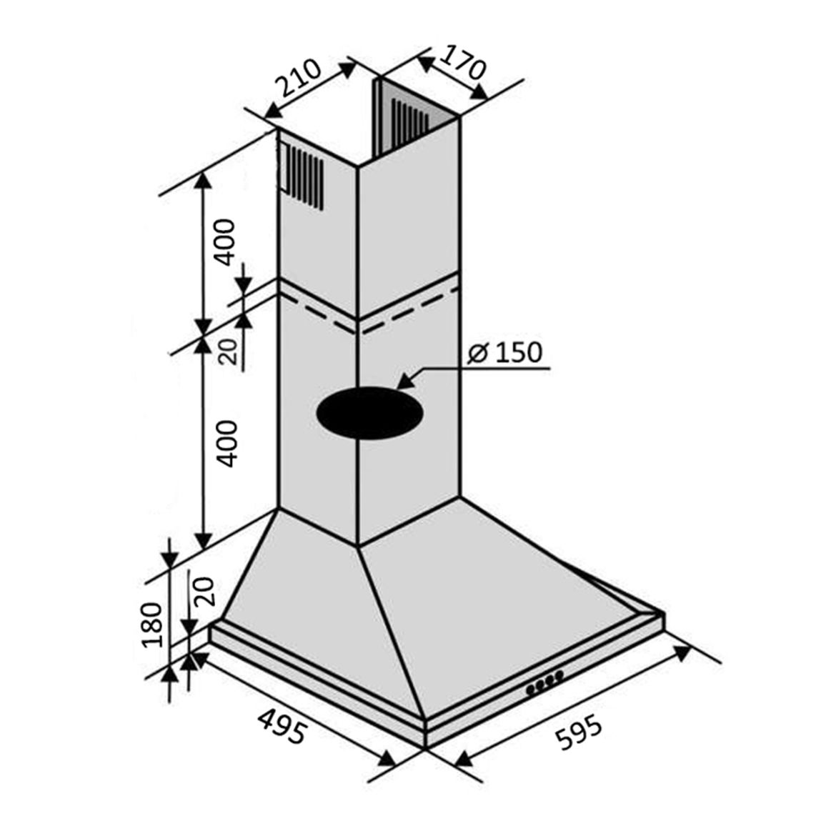 Пристенная вытяжка LIDO 60 WH (700) VENTOLUX Пристенная вытяжка LIDO 60 WH (700) VENTOLUX