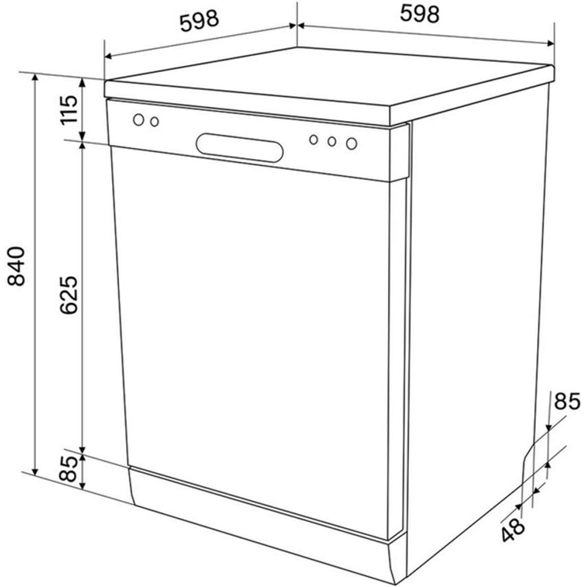 Посудомоечная машина DW 6012 4M NA FS VENTOLUX Посудомоечная машина DW 6012 4M NA FS VENTOLUX