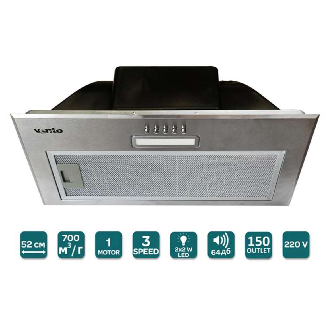 Встраиваемая вытяжка PUNTO 52 X (700) PB PC VENTOLUX Встраиваемая вытяжка PUNTO 52 X (700) PB PC VENTOLUX