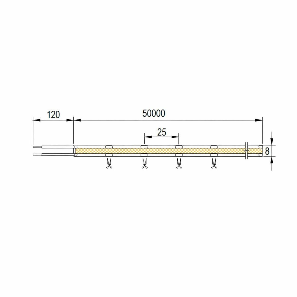 LED-стрічка COB, 320 LEDs /m, 12W, 12V, IP20, денне світло, 4000К LED-стрічка COB, 320 LEDs /m, 12W, 12V, IP20, денне світло, 4000К