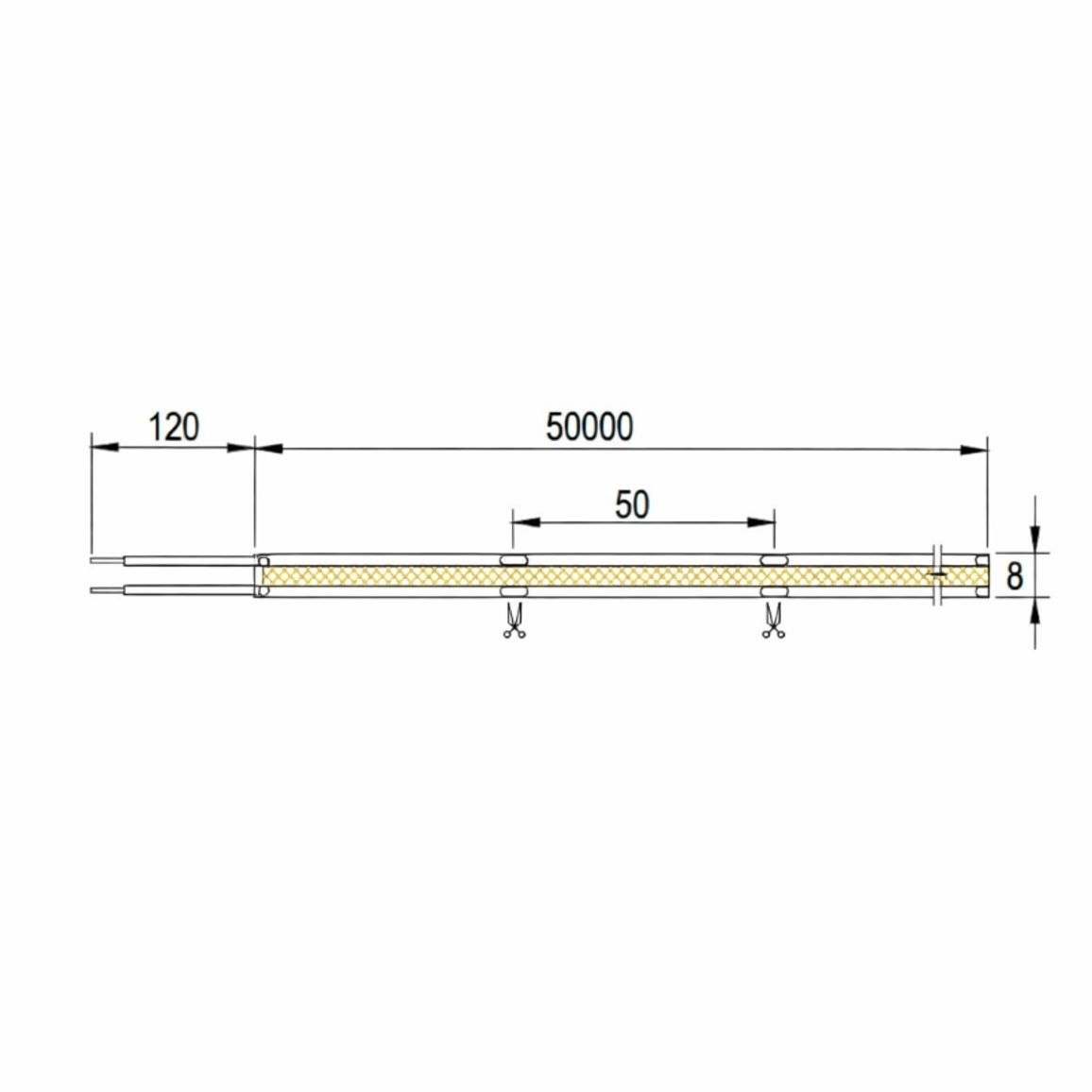 LED-стрічка COB, 320 LEDs/m, 12W, 24V, IP20, денне світло, 4000К LED-стрічка COB, 320 LEDs/m, 12W, 24V, IP20, денне світло, 4000К