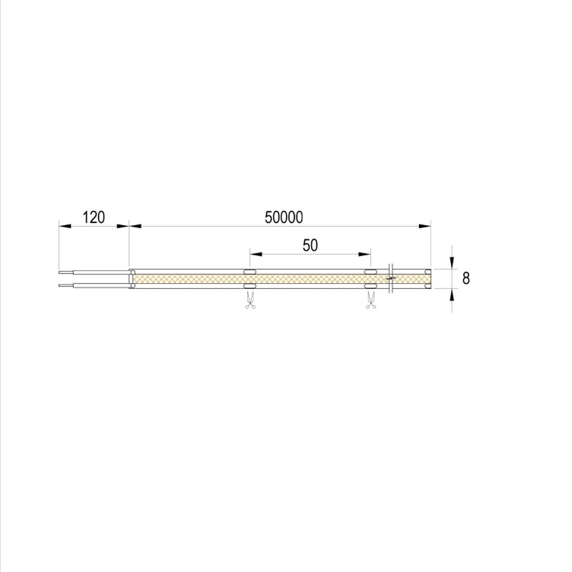 LED-стрічка COB, 320 LEDs/m, 12W, 24V, IP20, холодне світло, 6000К LED-стрічка COB, 320 LEDs/m, 12W, 24V, IP20, холодне світло, 6000К