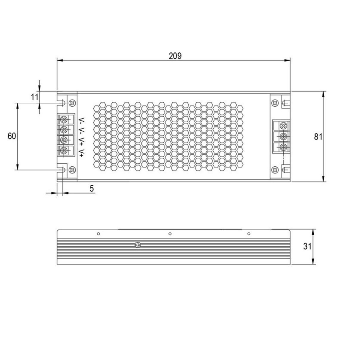 Блок питания для LED, 250W, 24V, IP20, метал. корпус Блок питания для LED, 250W, 24V, IP20, метал. корпус