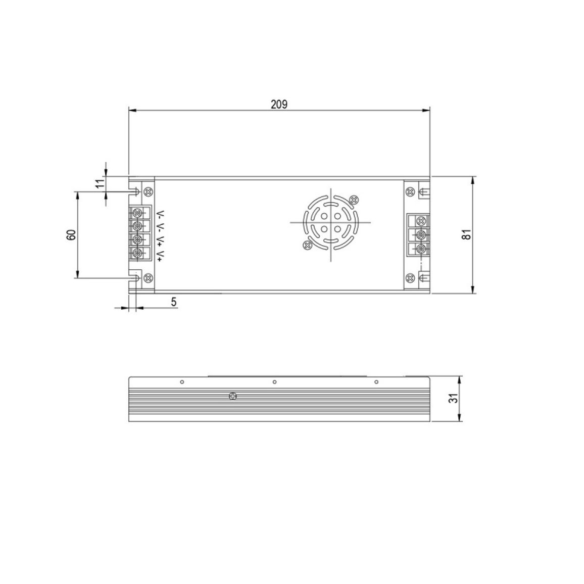 Блок питания для LED, 360W, 24V, IP20, метал. корпус Блок питания для LED, 360W, 24V, IP20, метал. корпус