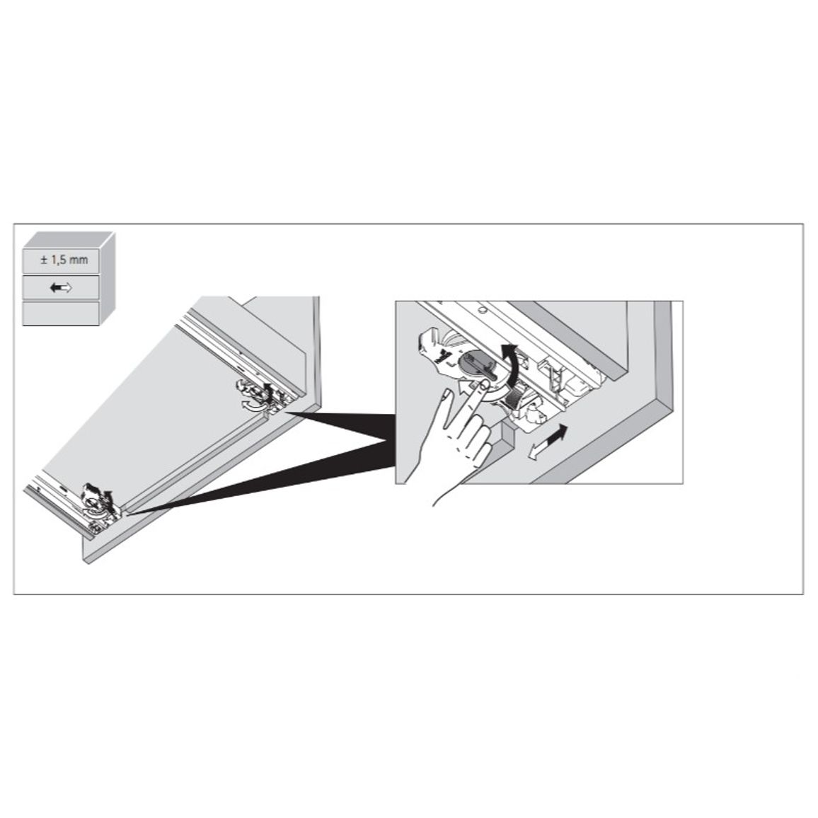 Фіксатор Actro 5D правий (9320335) Hettich Фіксатор Actro 5D правий (9320335) Hettich