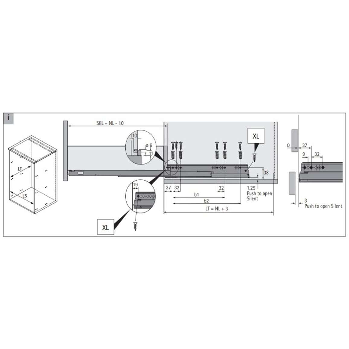 Направляющая Actro YOU L=500 (70 кг), левая (9318201) Hettich Направляющая Actro YOU L=500 (70 кг), левая (9318201) Hettich