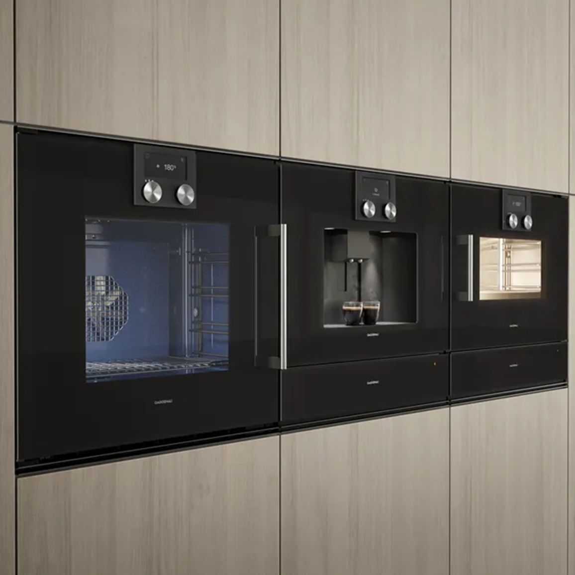 Компактный паровой духовой шкаф BSP220101 правый антрацит GAGGENAU Компактный паровой духовой шкаф BSP220101 правый антрацит GAGGENAU