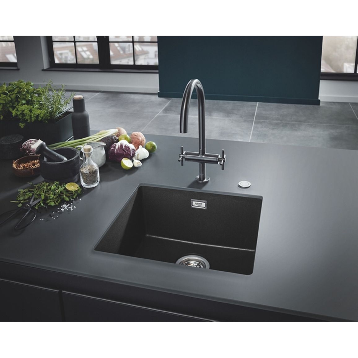 Мийка граніт EX Sink K700 Undermount, чорний Grohe (31653AP0) Мийка граніт EX Sink K700 Undermount, чорний Grohe (31653AP0)