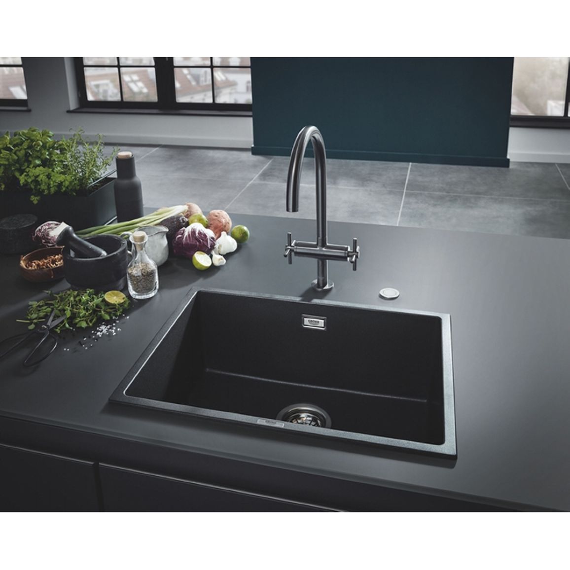 Мийка граніт EX Sink K700 Undermount, чорний Grohe (31653AP0) Мийка граніт EX Sink K700 Undermount, чорний Grohe (31653AP0)