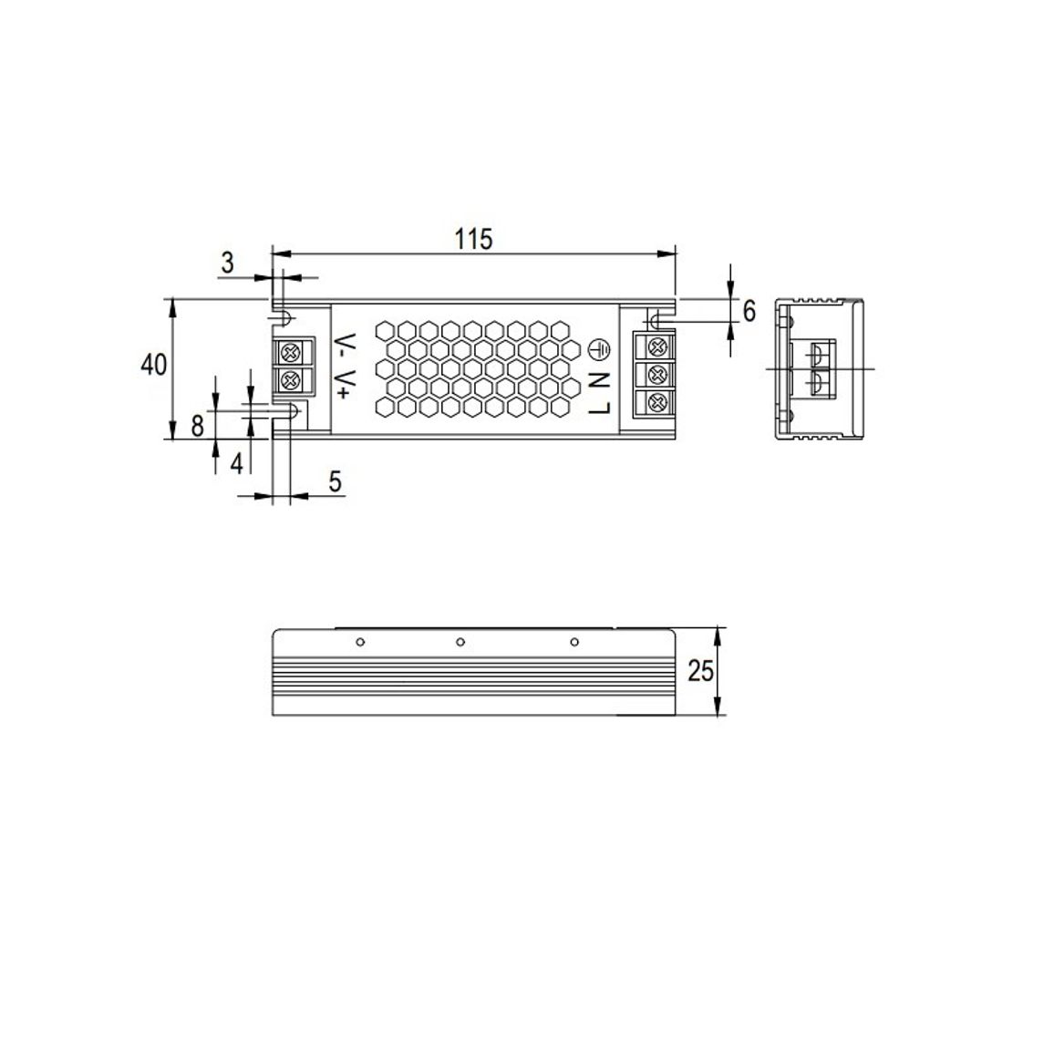 Блок живлення для LED 36W, 12В, IP20, металевий корпус Блок живлення для LED 36W, 12В, IP20, металевий корпус