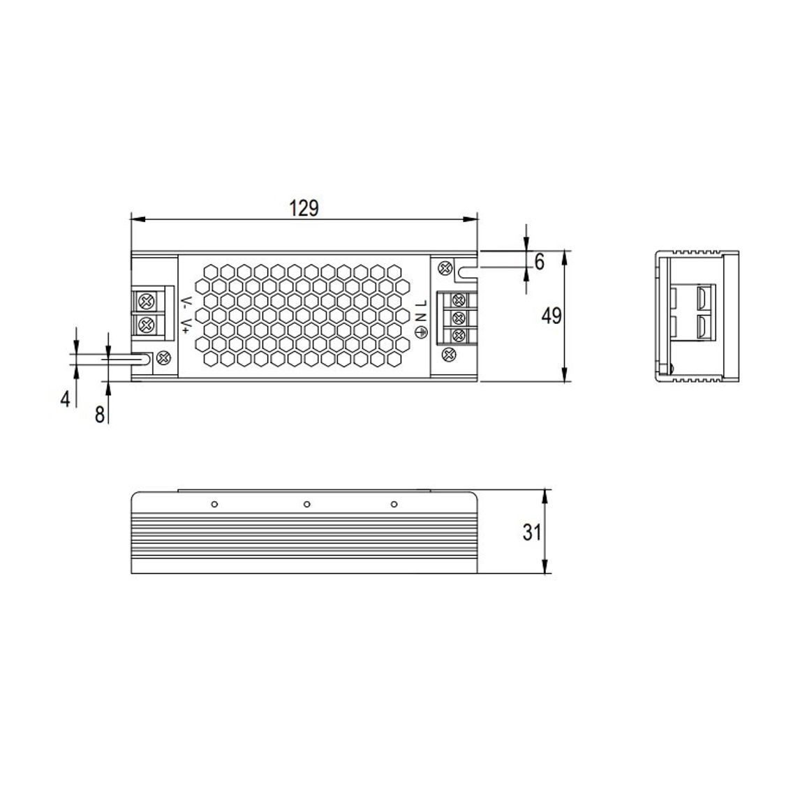 Блок питания для LED, 60W, 12V, IP20, метал. корпус Блок питания для LED, 60W, 12V, IP20, метал. корпус
