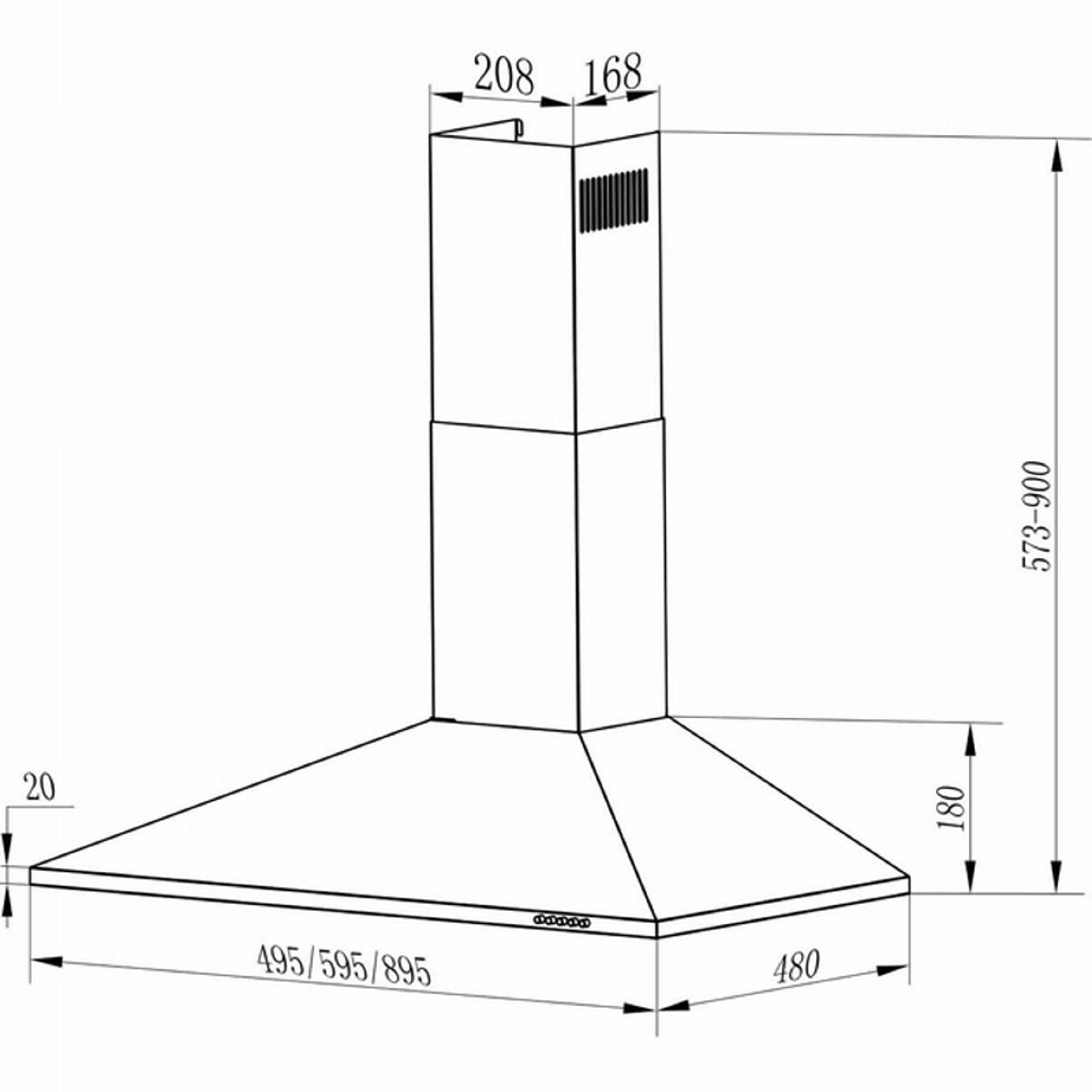 Витяжка купольна UNNA BL A/60 PB/2/T INTERLINE Витяжка купольна UNNA BL A/60 PB/2/T INTERLINE