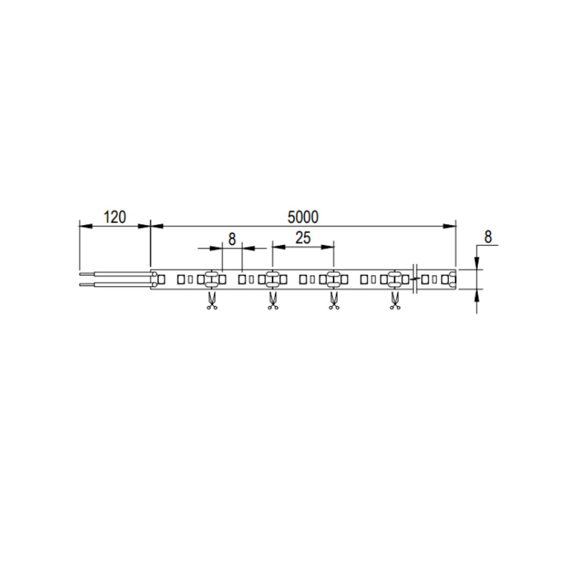 LED-лента 2835 SMD, 120 LEDs/m, 9.6W, 12V, IP20, холодный свет 5000К LED-лента 2835 SMD, 120 LEDs/m, 9.6W, 12V, IP20, холодный свет 5000К