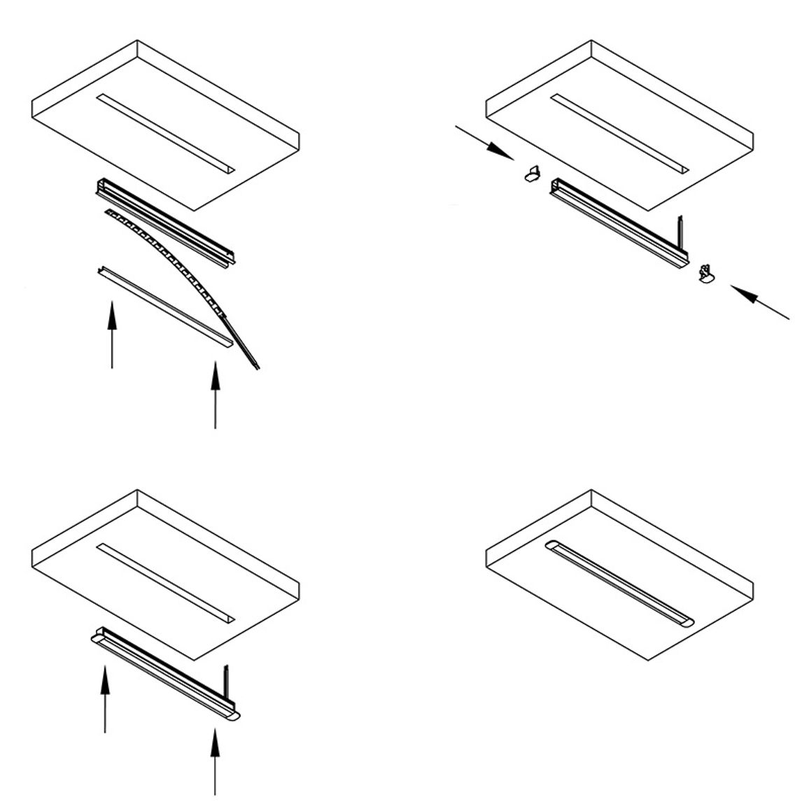 Профиль для LED-ленты, SLIM, L = 3м, алюминий, чорный