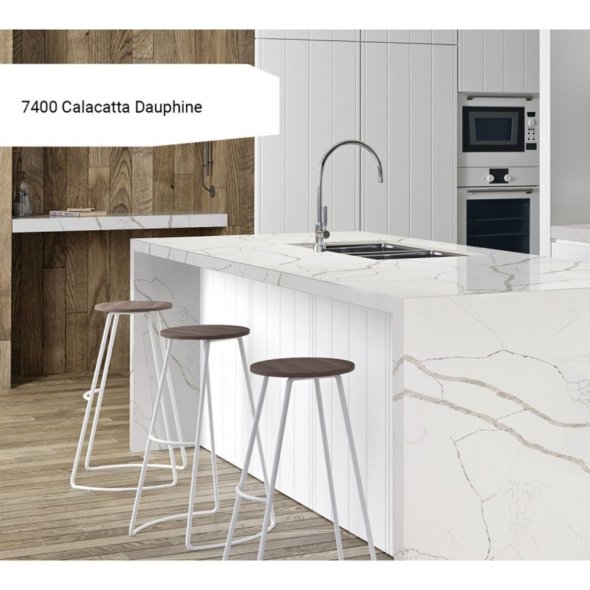 Штучний кварцит Avant 7400 Calacatta Dauphine 20мм