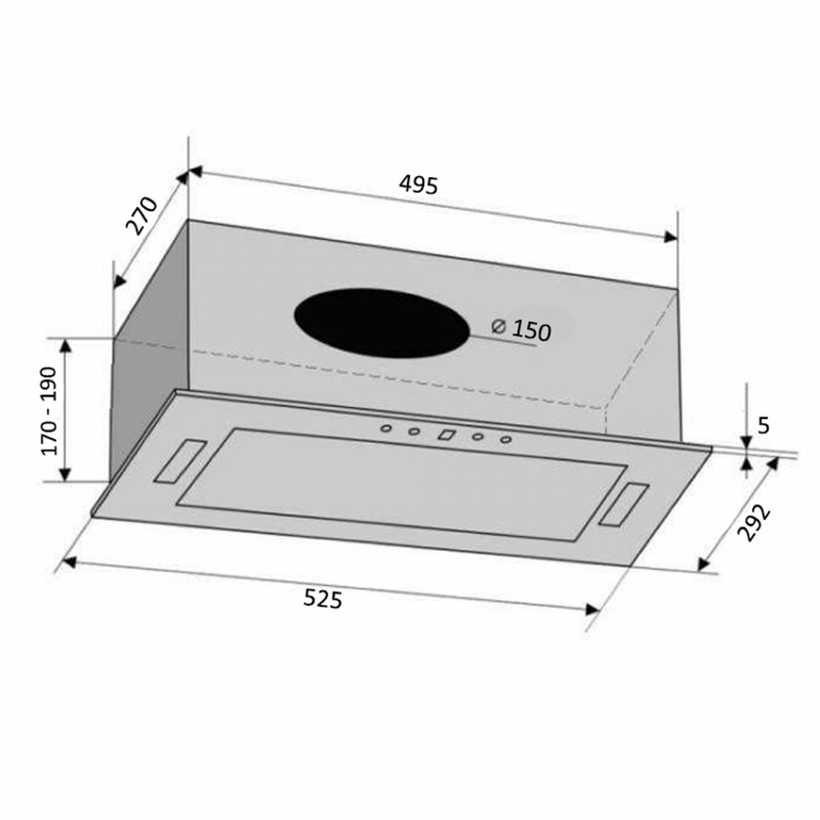 Встраиваемая вытяжка PUNTO 52 X (900) PB PC VENTOLUX Встраиваемая вытяжка PUNTO 52 X (900) PB PC VENTOLUX
