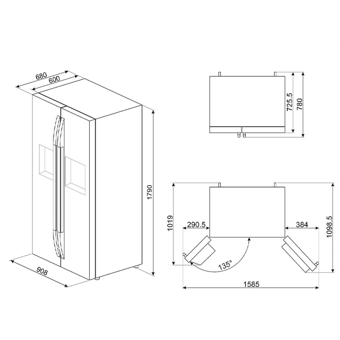 Холодильник SBS63XDE SMEG